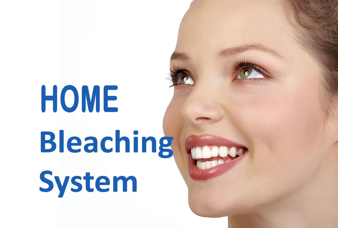 Grafik Home Bleaching System mit lachender Frau